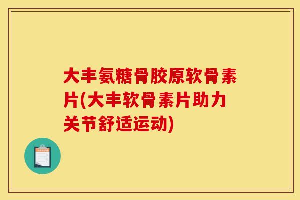 大丰氨糖骨胶原软骨素片(大丰软骨素片助力关节舒适运动)