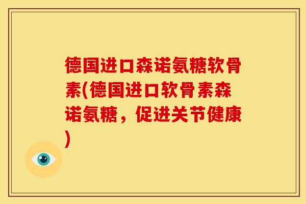 德国进口森诺氨糖软骨素(德国进口软骨素森诺氨糖,促进关节健康) 德国进口森诺氨糖软骨素(德国进口软骨素森诺氨糖,促进关节健康)