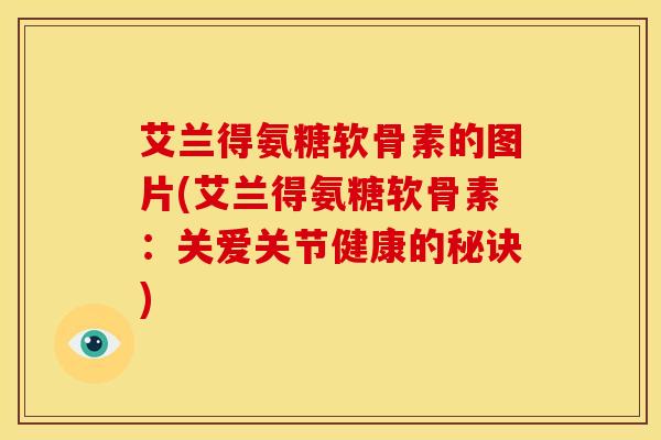 艾兰得氨糖软骨素的图片(艾兰得氨糖软骨素：关爱关节健康的秘诀)