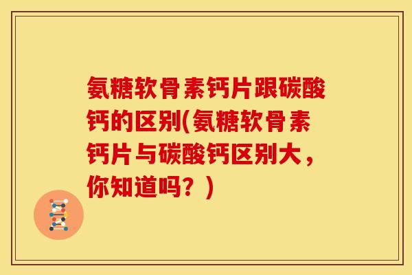 氨糖软骨素钙片跟碳酸钙的区别(氨糖软骨素钙片与碳酸钙区别大,你知道吗?) 氨糖软骨素钙片跟碳酸钙的区别(氨糖软骨素钙片与碳酸钙区别大,你知道吗?)