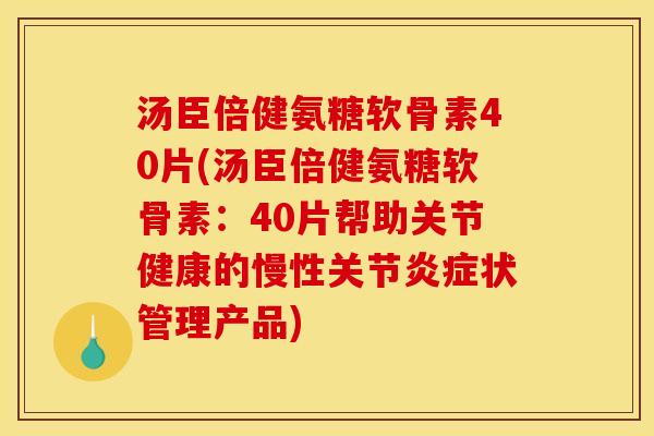 汤臣倍健氨糖软骨素40片(汤臣倍健氨糖软骨素：40片帮助关节健康的慢性关节状管理产品)
