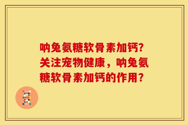 呐兔氨糖软骨素加钙?关注宠物健康,呐兔氨糖软骨素加钙的作用? 呐兔氨糖软骨素加钙?关注宠物健康,呐兔氨糖软骨素加钙的作用?