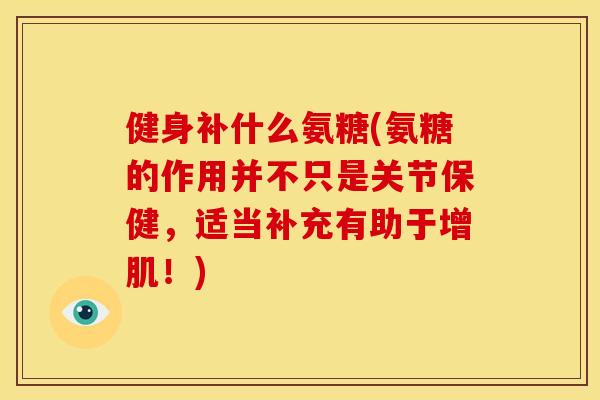 健身补什么氨糖(氨糖的作用并不只是关节保健,适当补充有助于增肌!) 健身补什么氨糖(氨糖的作用并不只是关节保健,适当补充有助于增肌!)