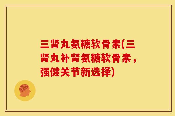 三丸氨糖软骨素(三丸补氨糖软骨素,强健关节新选择) 三丸氨糖软骨素(三丸补氨糖软骨素,强健关节新选择)