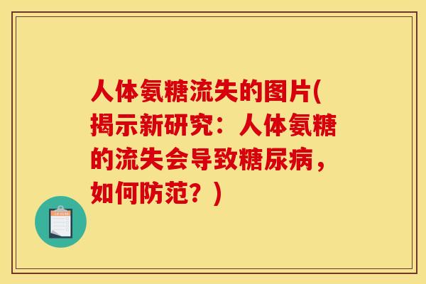 人体氨糖流失的图片(揭示新研究:人体氨糖的流失会导致,如何防范?) 人体氨糖流失的图片(揭示新研究:人体氨糖的流失会导致,如何防范?)