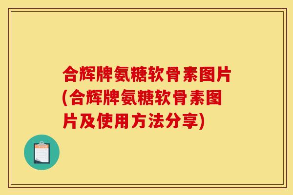 合辉牌氨糖软骨素图片(合辉牌氨糖软骨素图片及使用方法分享) 合辉牌氨糖软骨素图片(合辉牌氨糖软骨素图片及使用方法分享)
