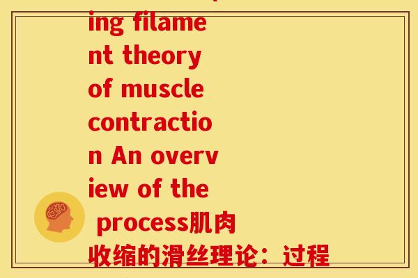 斯维丝氨糖(Sliding filament theory of muscle contraction An overview of the process肌肉收缩的滑丝理论：过程概述)