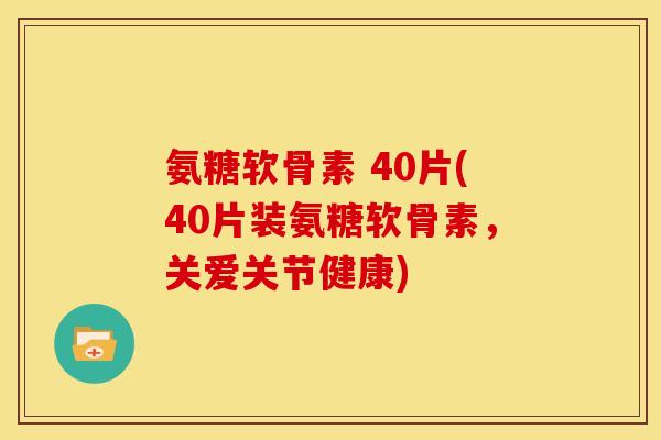 氨糖软骨素 40片(40片装氨糖软骨素,关爱关节健康) 氨糖软骨素 40片(40片装氨糖软骨素,关爱关节健康)