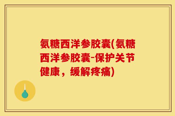 氨糖西洋参胶囊(氨糖西洋参胶囊-保护关节健康，缓解)