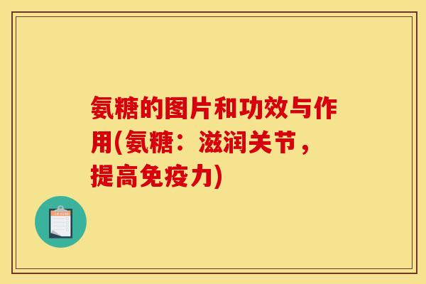 氨糖的图片和功效与作用(氨糖:滋润关节,提高) 氨糖的图片和功效与作用(氨糖:滋润关节,提高)