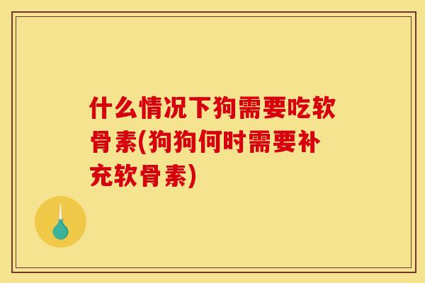 什么情况下狗需要吃软骨素(狗狗何时需要补充软骨素) 什么情况下狗需要吃软骨素(狗狗何时需要补充软骨素)