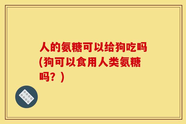 人的氨糖可以给狗吃吗(狗可以食用人类氨糖吗?) 人的氨糖可以给狗吃吗(狗可以食用人类氨糖吗?)