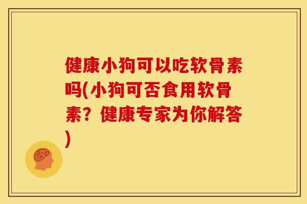 健康小狗可以吃软骨素吗(小狗可否食用软骨素?健康专家为你解答) 健康小狗可以吃软骨素吗(小狗可否食用软骨素?健康专家为你解答)