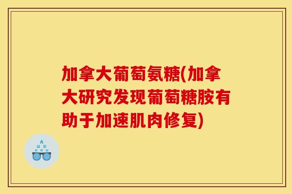 加拿大葡萄氨糖(加拿大研究发现葡萄糖胺有助于加速肌肉修复) 加拿大葡萄氨糖(加拿大研究发现葡萄糖胺有助于加速肌肉修复)