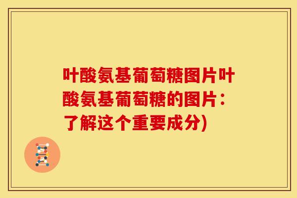 叶酸氨基葡萄糖图片叶酸氨基葡萄糖的图片:了解这个重要成分) 叶酸氨基葡萄糖图片叶酸氨基葡萄糖的图片:了解这个重要成分)