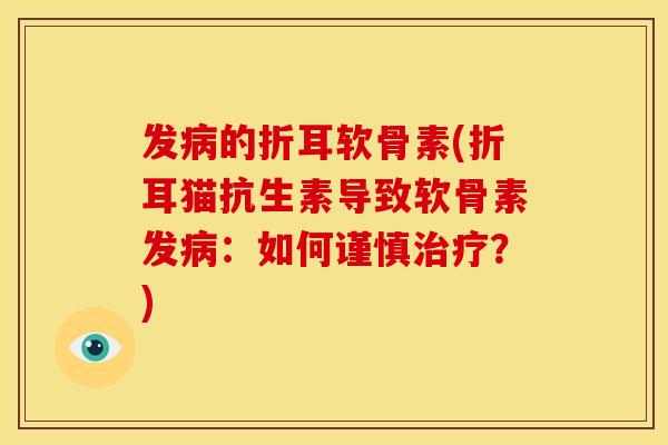 发的折耳软骨素(折耳猫抗生素导致软骨素发:如何谨慎?) 发的折耳软骨素(折耳猫抗生素导致软骨素发:如何谨慎?)
