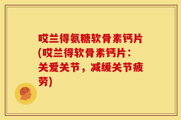 哎兰得氨糖软骨素钙片(哎兰得软骨素钙片:关爱关节,减缓关节疲劳) 哎兰得氨糖软骨素钙片(哎兰得软骨素钙片:关爱关节,减缓关节疲劳)