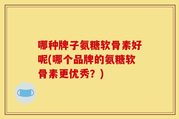 哪种牌子氨糖软骨素好呢(哪个品牌的氨糖软骨素更优秀？)