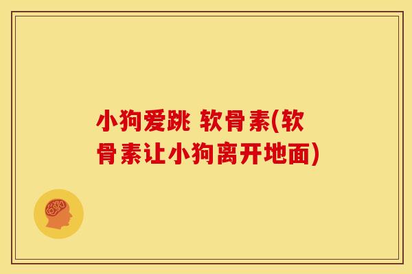 小狗爱跳 软骨素(软骨素让小狗离开地面)