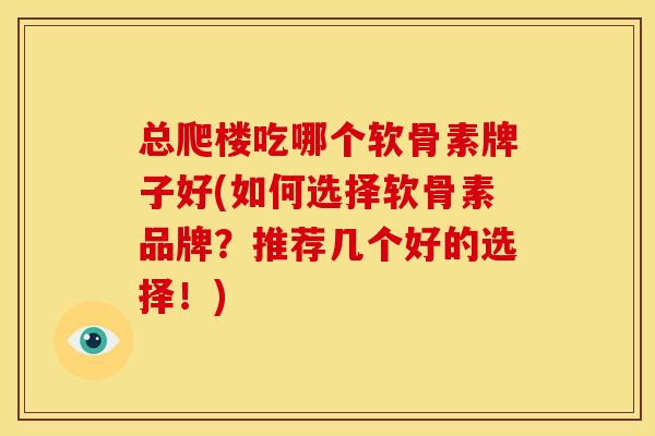 总爬楼吃哪个软骨素牌子好(如何选择软骨素品牌？推荐几个好的选择！)