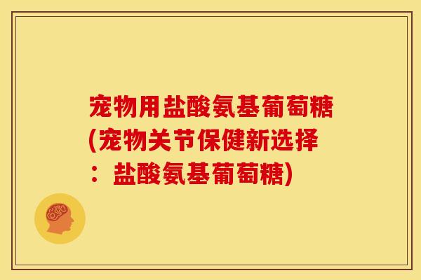 宠物用盐酸氨基葡萄糖(宠物关节保健新选择:盐酸氨基葡萄糖) 宠物用盐酸氨基葡萄糖(宠物关节保健新选择:盐酸氨基葡萄糖)