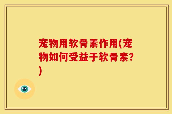 宠物用软骨素作用(宠物如何受益于软骨素?) 宠物用软骨素作用(宠物如何受益于软骨素?)