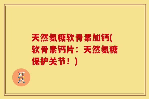 天然氨糖软骨素加钙(软骨素钙片:天然氨糖保护关节!) 天然氨糖软骨素加钙(软骨素钙片:天然氨糖保护关节!)