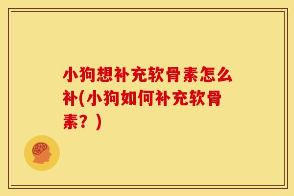 小狗想补充软骨素怎么补(小狗如何补充软骨素?) 小狗想补充软骨素怎么补(小狗如何补充软骨素?)