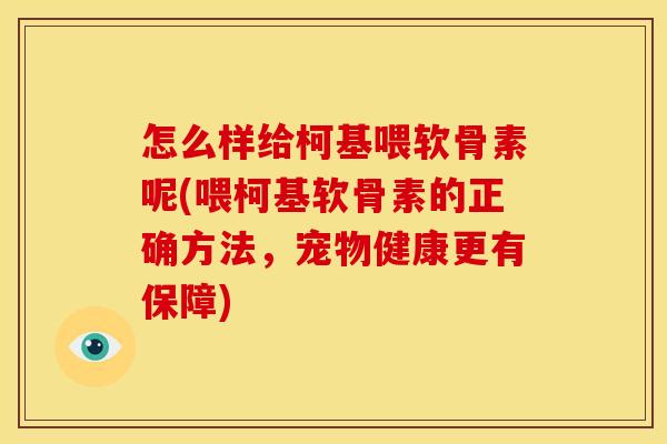 怎么样给柯基喂软骨素呢(喂柯基软骨素的正确方法,宠物健康更有保障) 怎么样给柯基喂软骨素呢(喂柯基软骨素的正确方法,宠物健康更有保障)