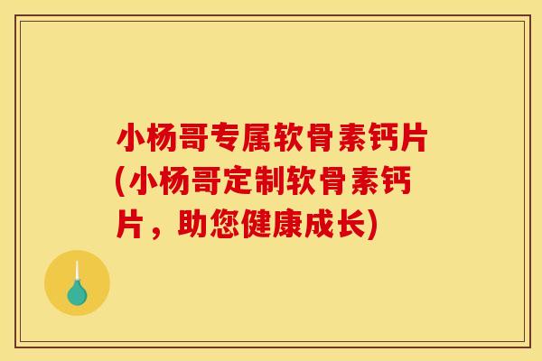 小杨哥专属软骨素钙片(小杨哥定制软骨素钙片,助您健康成长) 小杨哥专属软骨素钙片(小杨哥定制软骨素钙片,助您健康成长)