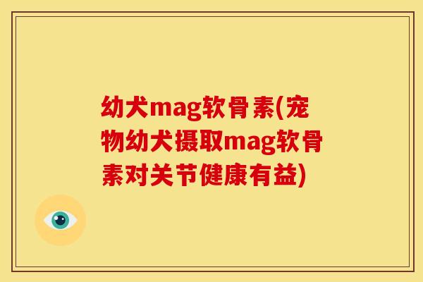 幼犬mag软骨素(宠物幼犬摄取mag软骨素对关节健康有益) 幼犬mag软骨素(宠物幼犬摄取mag软骨素对关节健康有益)