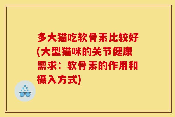 多大猫吃软骨素比较好(大型猫咪的关节健康需求:软骨素的作用和摄入方式) 多大猫吃软骨素比较好(大型猫咪的关节健康需求:软骨素的作用和摄入方式)