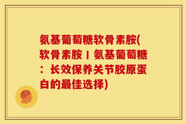 氨基葡萄糖软骨素胺(软骨素胺丨氨基葡萄糖:长效保养关节胶原蛋白的佳选择) 氨基葡萄糖软骨素胺(软骨素胺丨氨基葡萄糖:长效保养关节胶原蛋白的佳选择)