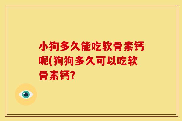 小狗多久能吃软骨素钙呢(狗狗多久可以吃软骨素钙？