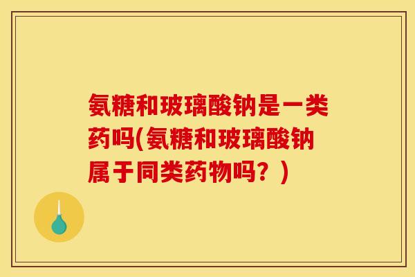 氨糖和玻璃酸钠是一类药吗(氨糖和玻璃酸钠属于同类吗?) 氨糖和玻璃酸钠是一类药吗(氨糖和玻璃酸钠属于同类吗?)
