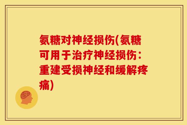 氨糖对损伤(氨糖可用于损伤：重建受损和缓解)
