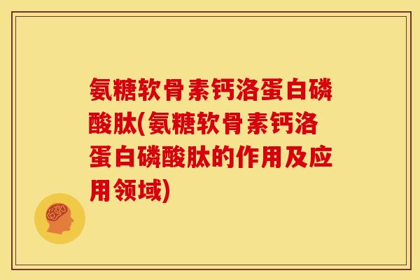 氨糖软骨素钙洛蛋白磷酸肽(氨糖软骨素钙洛蛋白磷酸肽的作用及应用领域) 氨糖软骨素钙洛蛋白磷酸肽(氨糖软骨素钙洛蛋白磷酸肽的作用及应用领域)