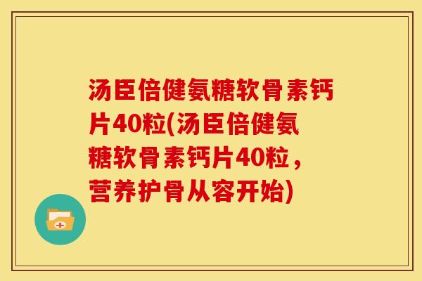 汤臣倍健氨糖软骨素钙片40粒(汤臣倍健氨糖软骨素钙片40粒，营养护骨从容开始)