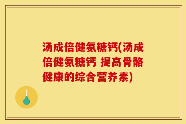 汤成倍健氨糖钙(汤成倍健氨糖钙 提高骨骼健康的综合营养素)