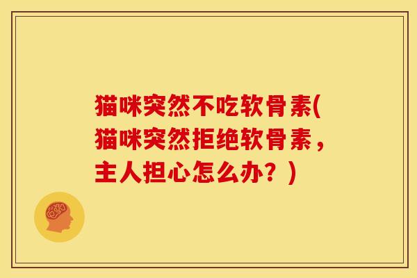 猫咪突然不吃软骨素(猫咪突然拒绝软骨素,主人担心怎么办?) 猫咪突然不吃软骨素(猫咪突然拒绝软骨素,主人担心怎么办?)