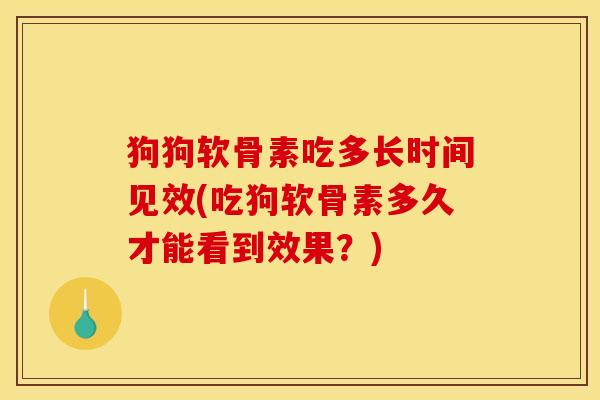 狗狗软骨素吃多长时间见效(吃狗软骨素多久才能看到效果？)