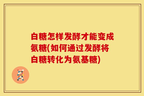 白糖怎样发酵才能变成氨糖(如何通过发酵将白糖转化为氨基糖)