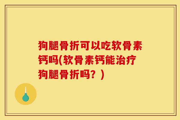 狗腿可以吃软骨素钙吗(软骨素钙能狗腿吗?) 狗腿可以吃软骨素钙吗(软骨素钙能狗腿吗?)