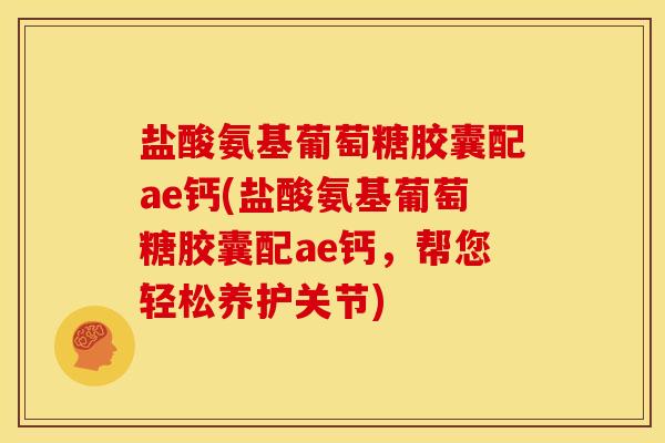盐酸氨基葡萄糖胶囊配ae钙(盐酸氨基葡萄糖胶囊配ae钙,帮您轻松养护关节) 盐酸氨基葡萄糖胶囊配ae钙(盐酸氨基葡萄糖胶囊配ae钙,帮您轻松养护关节)