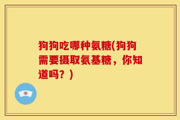 狗狗吃哪种氨糖(狗狗需要摄取氨基糖，你知道吗？)