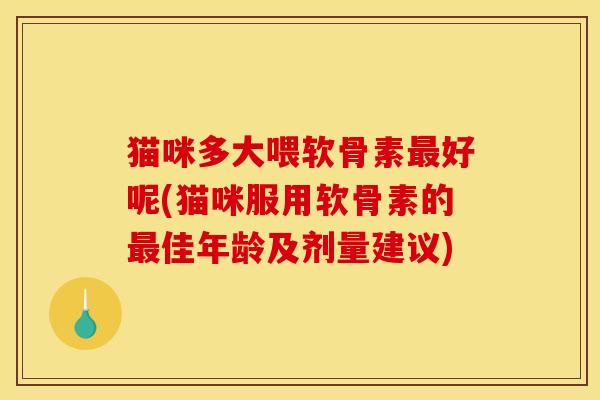 猫咪多大喂软骨素好呢(猫咪服用软骨素的佳年龄及剂量建议) 猫咪多大喂软骨素好呢(猫咪服用软骨素的佳年龄及剂量建议)