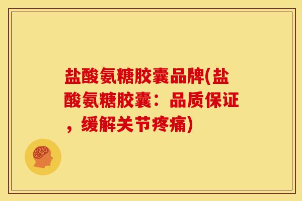 盐酸氨糖胶囊品牌(盐酸氨糖胶囊：品质保证，缓解关节)