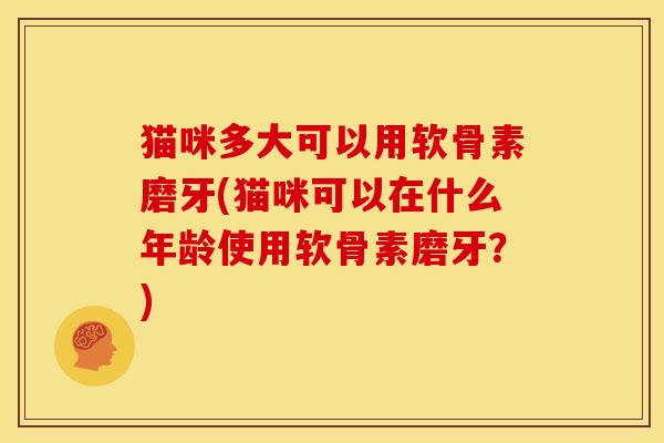 猫咪多大可以用软骨素磨牙(猫咪可以在什么年龄使用软骨素磨牙?) 猫咪多大可以用软骨素磨牙(猫咪可以在什么年龄使用软骨素磨牙?)