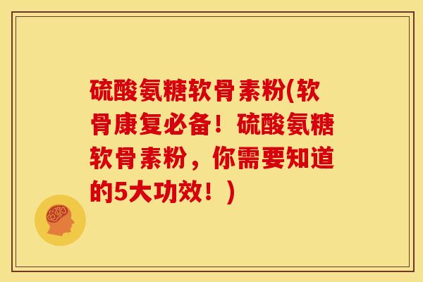 硫酸氨糖软骨素粉(软骨康复必备！硫酸氨糖软骨素粉，你需要知道的5大功效！)