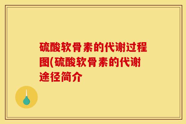 硫酸软骨素的代谢过程图(硫酸软骨素的代谢途径简介 硫酸软骨素的代谢过程图(硫酸软骨素的代谢途径简介